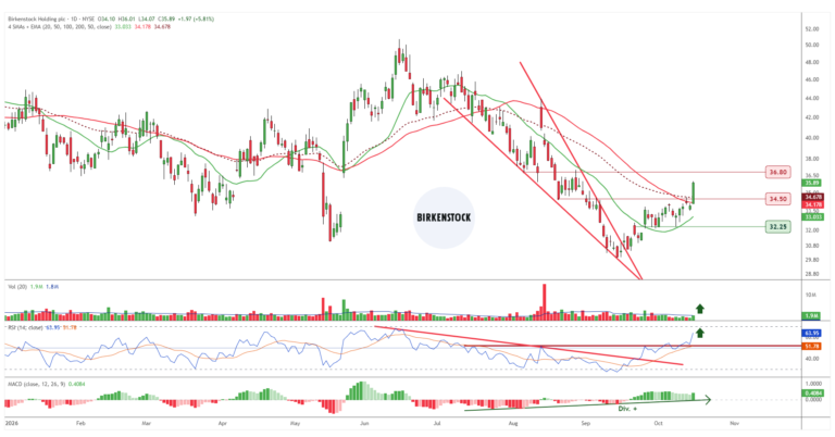 Gráfico diario de Birkenstock Holdings